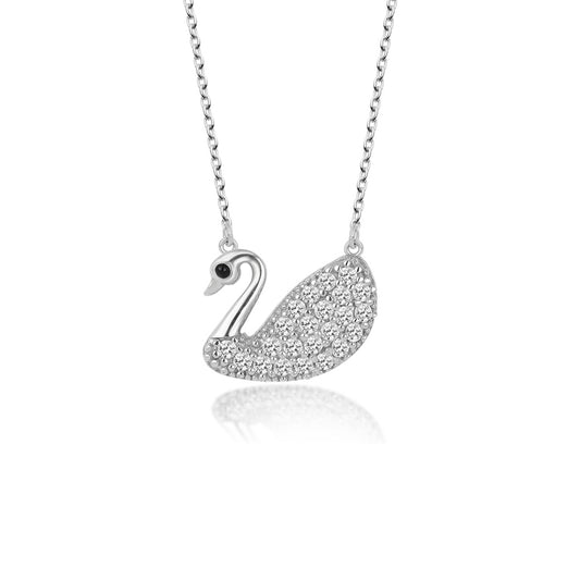 Swarovski Kuğu Gölü Gümüş Kolye