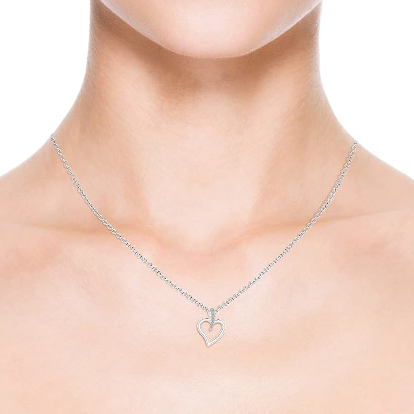 Swarovski Elif Kalp Gümüş Kolye