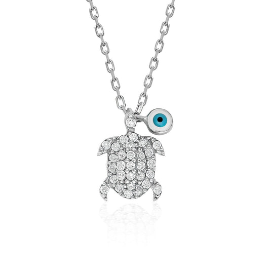 Swarovski Nazarlı Kaplumbağa Kadın Kolye