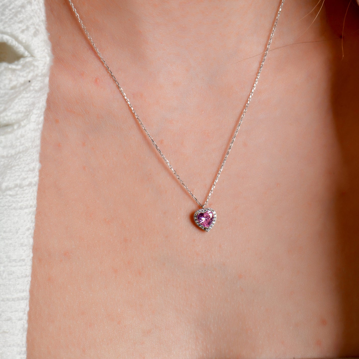 Swarovski Sevginin Rengi Pink Kadın Kolye