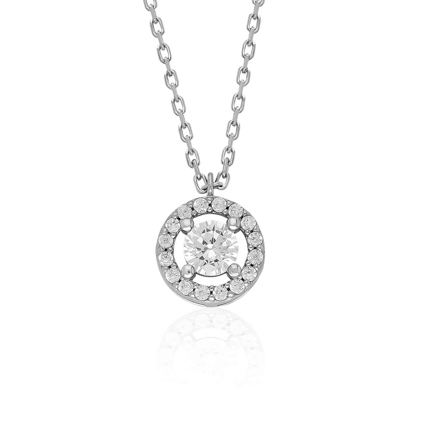 Swarovski Tek Taş Tam Tur Ring Kadın Kolye