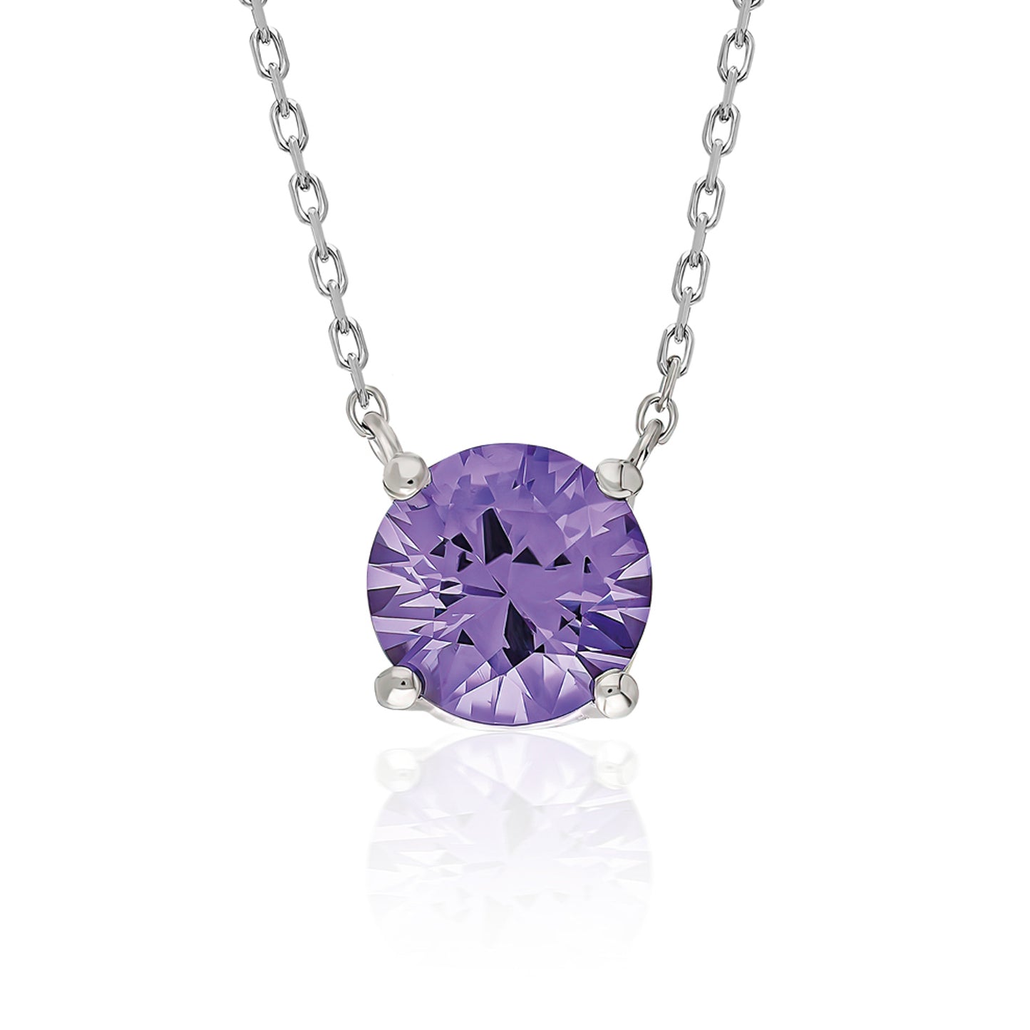 Swarovski Tek Taş Mor Aşk Kadın Kolye