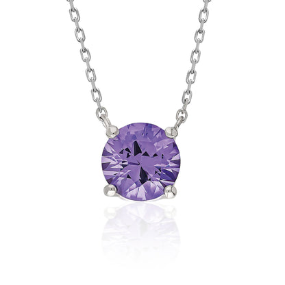 Swarovski Tek Taş Mor Aşk Kadın Kolye