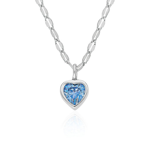 Swarovski Okyanusun Kalbi Topaz Kadın Kolye
