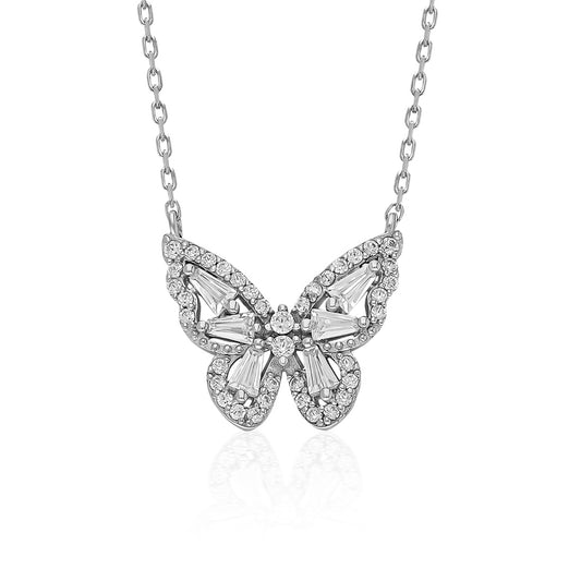 Swarovski Işıltılı Kelebek Kadın Kolye