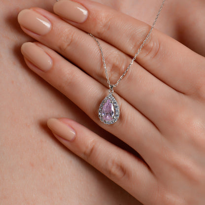 Swarovski Tam Tur Damla Tek Taş Pink Kadın Kolye