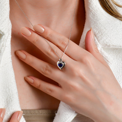 Swarovski Okyanusun Kalbi Topaz Tam Tur Kadın Kolye