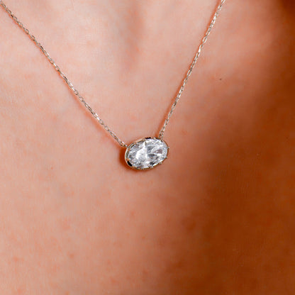 Swarovski Elips Baget Kadın Kolye