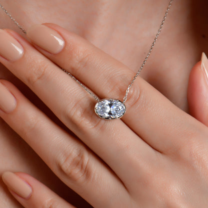 Swarovski Elips Baget Kadın Kolye