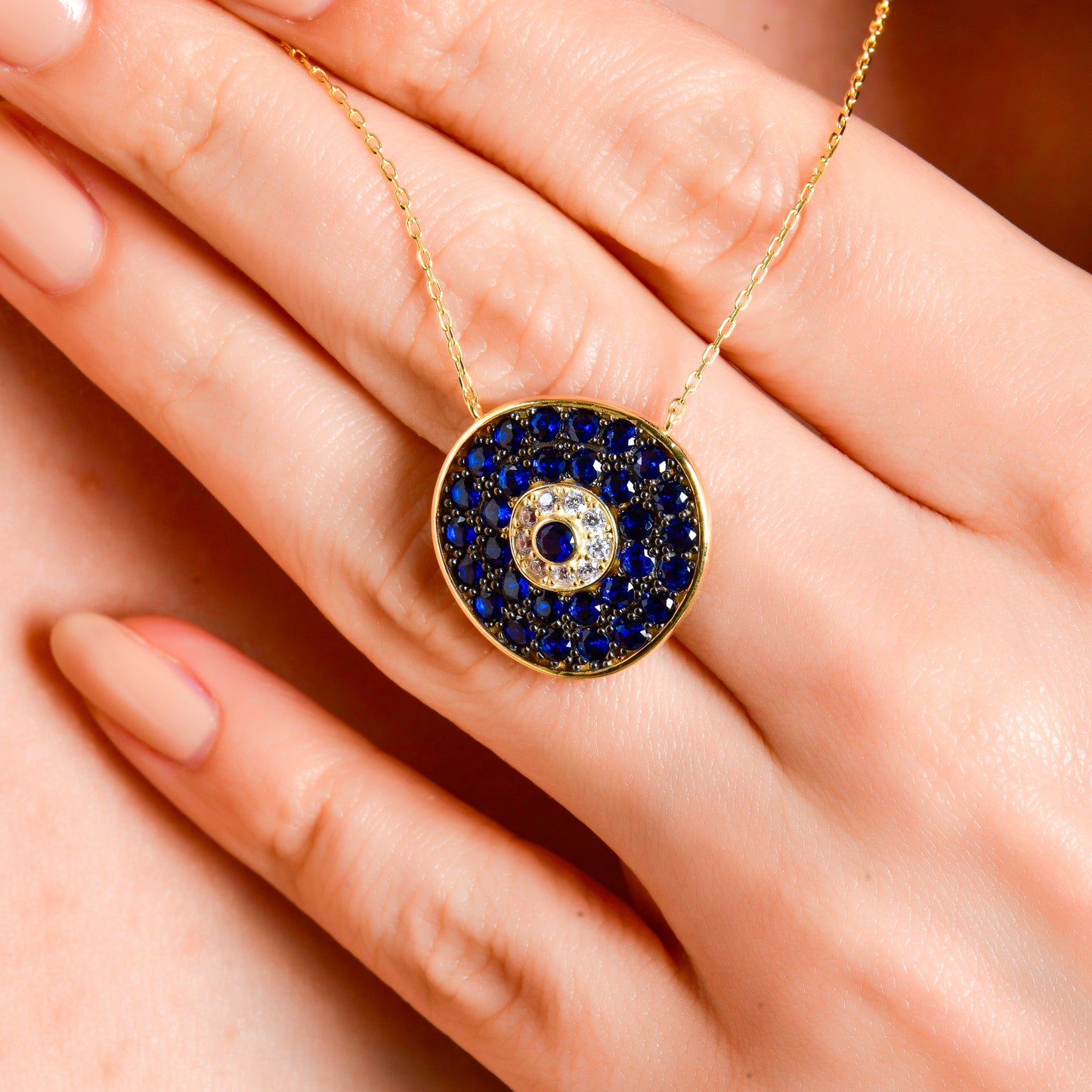 Swarovski Zirconia Bohem Nazar Kadın Kolye
