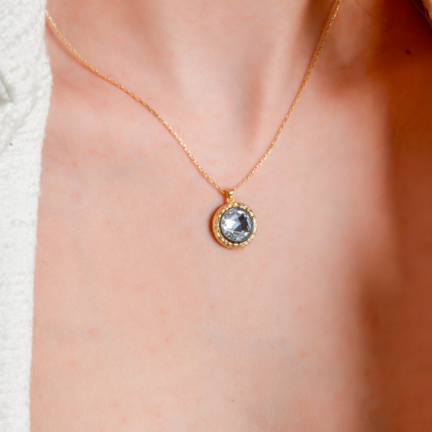 Swarovski Zirconia Bohem Tek Taş Kadın Kolye