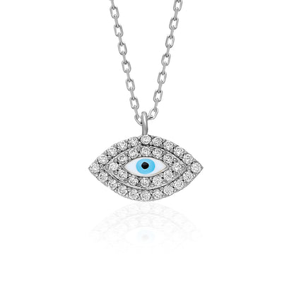 Swarovski Zirconia Koruyucu Nazar Göz Kadın Kolye