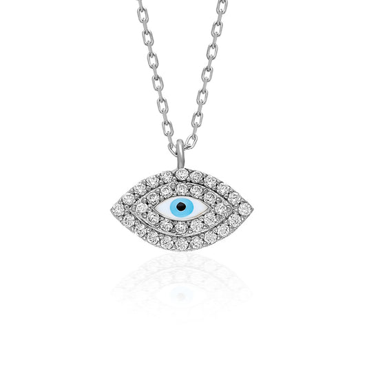 Swarovski Zirconia Koruyucu Nazar Göz Kadın Kolye
