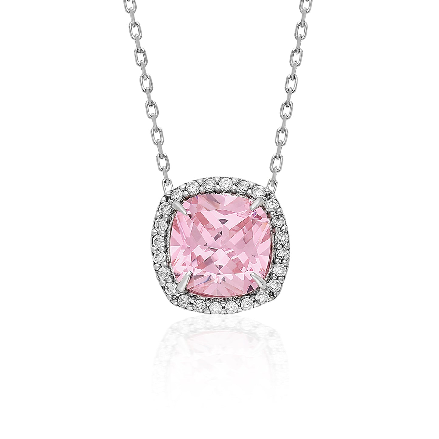 Swarovski Zirconia Pink Crown Kraliyet Kadın Kolye