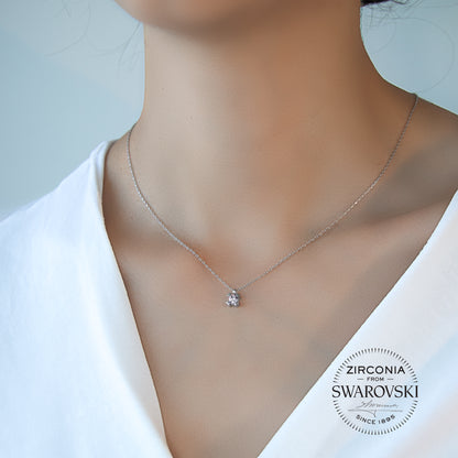 Swarovski Dört Kalp Gümüş Kolye