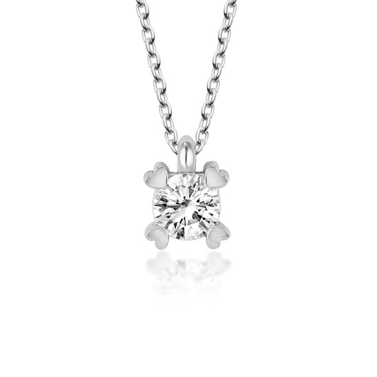 Swarovski Dört Kalp Gümüş Kolye