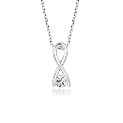 Swarovski Tek Taş Sonsuzluk Gümüş Kolye