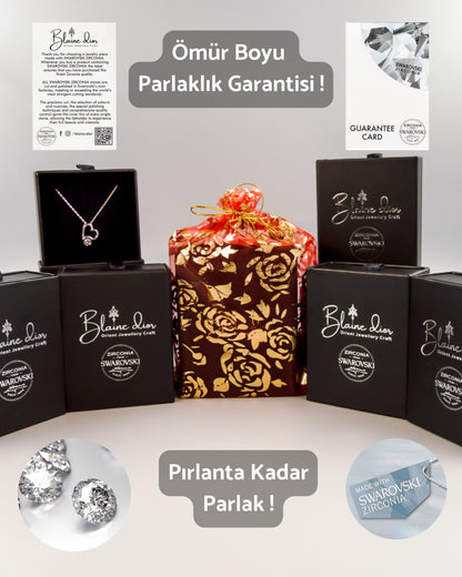 Swarovski Tek Taş Sonsuzluk Gümüş Kolye