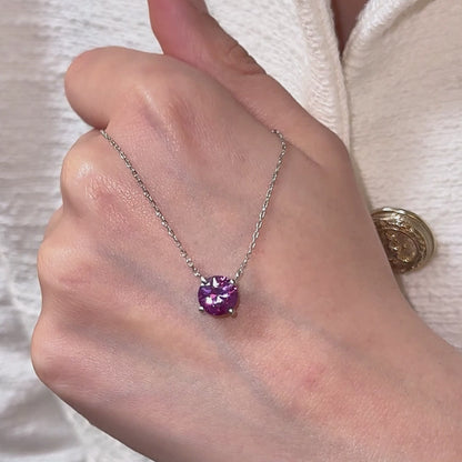Swarovski Tek Taş Mor Aşk Kadın Kolye